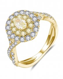 MULTI TONE OVAL DIAMOND ENGAGEMENT RING (TR5732)